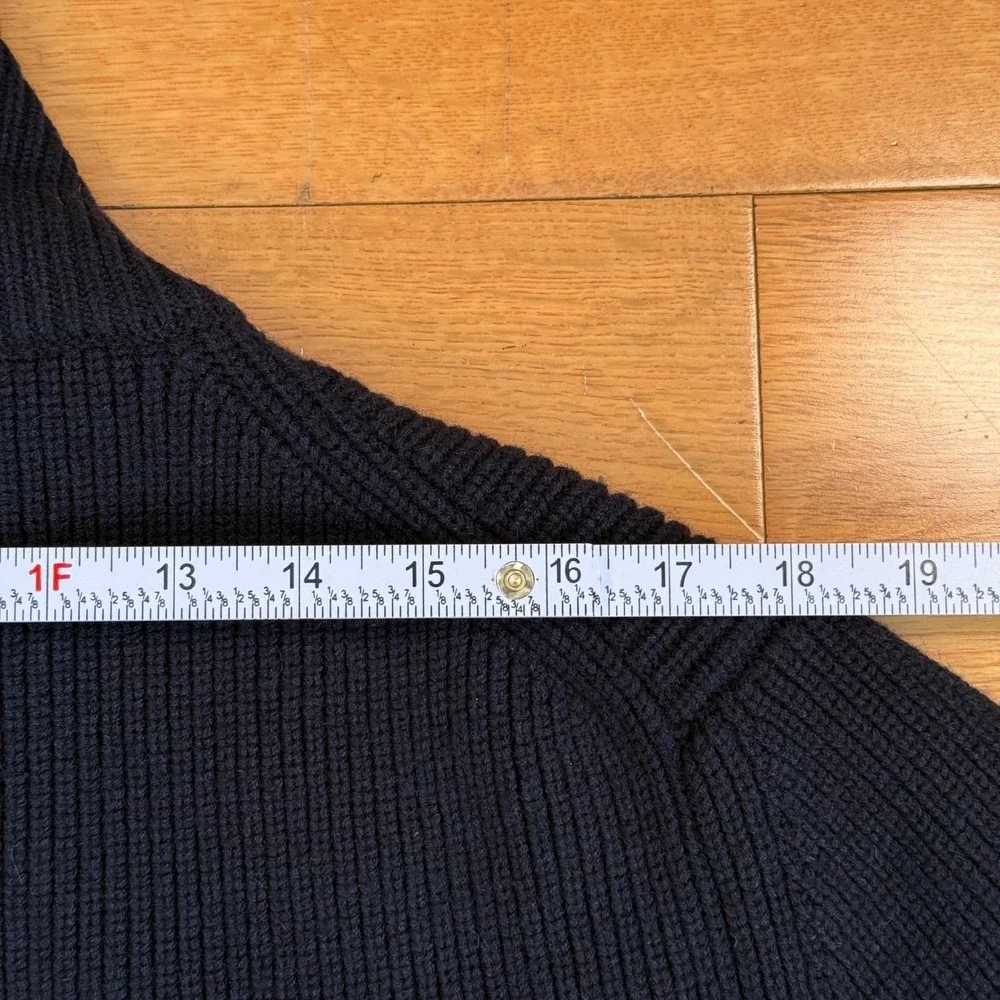 Maison Margiela 14 Mens Navy Blue Ribbed Zip-Up Cardigan Sweater ($1,576)‎